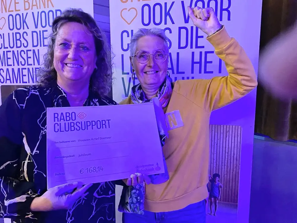 Carin en Monique bij het Rabo Clubsupport evenement