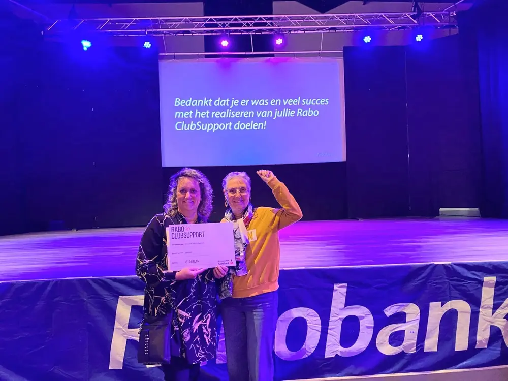 Carin en Monique bij het Rabo Clubsupport evenement
